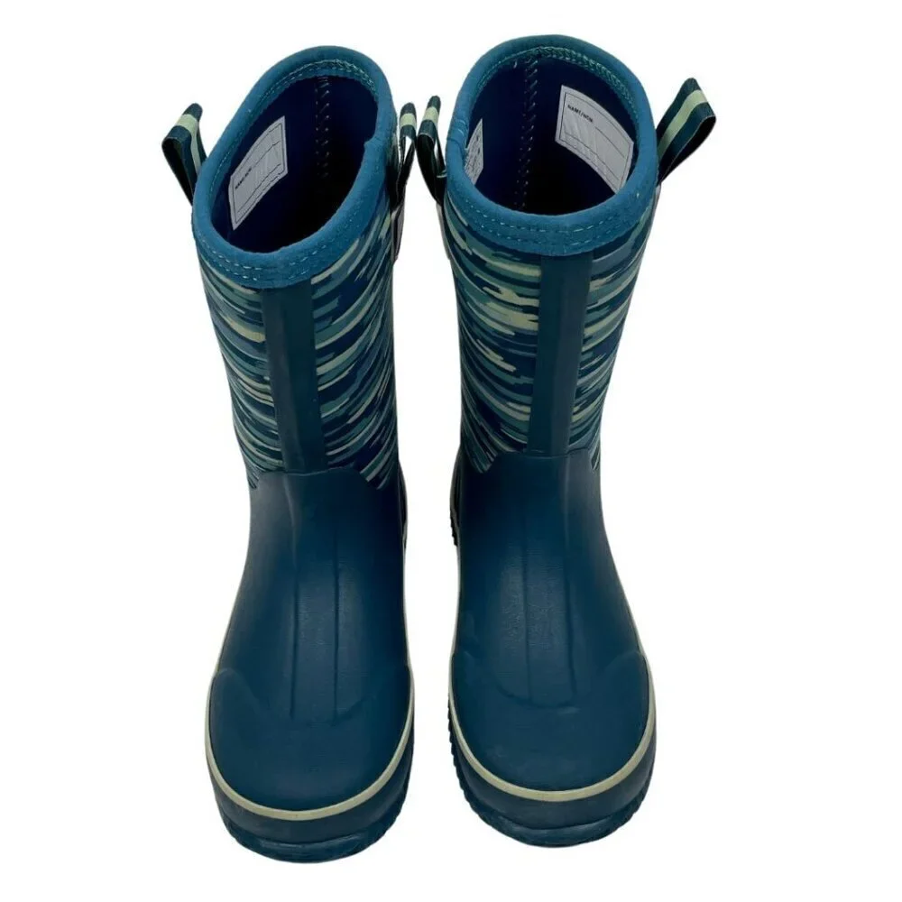 Lands End Children's Size 4 Blue Geometric Waterproof Rain and Snow Boots